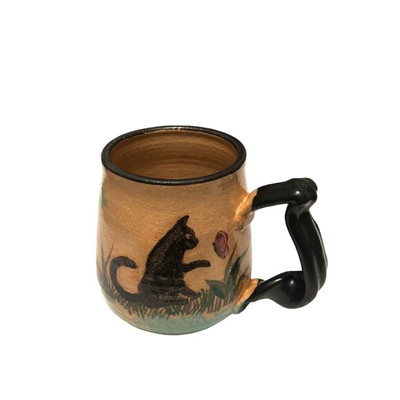 Handmade Ceramic Cat-Design Mug By Halawee - Picture 1 of 8